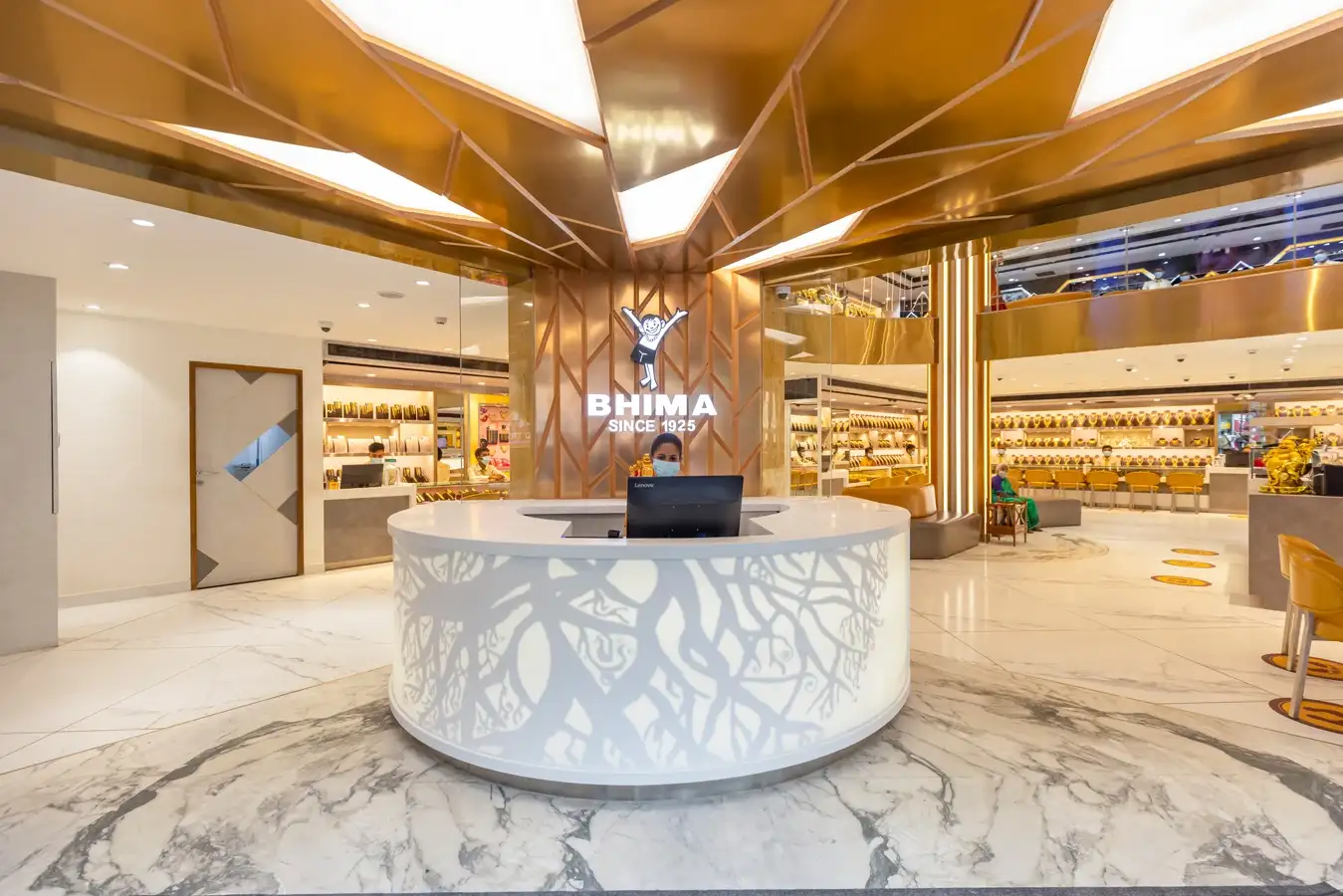 An 8,851 sq. ft. premium commercial showroom in Jayanagar, Bengaluru, completed in 2020 by Blendinkos Architects,